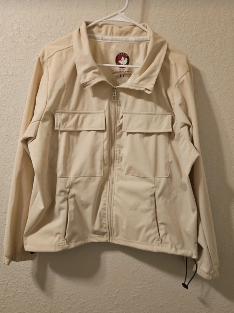 Canada Weather Gear Cream Lightweight Zip-Front Jacket XL